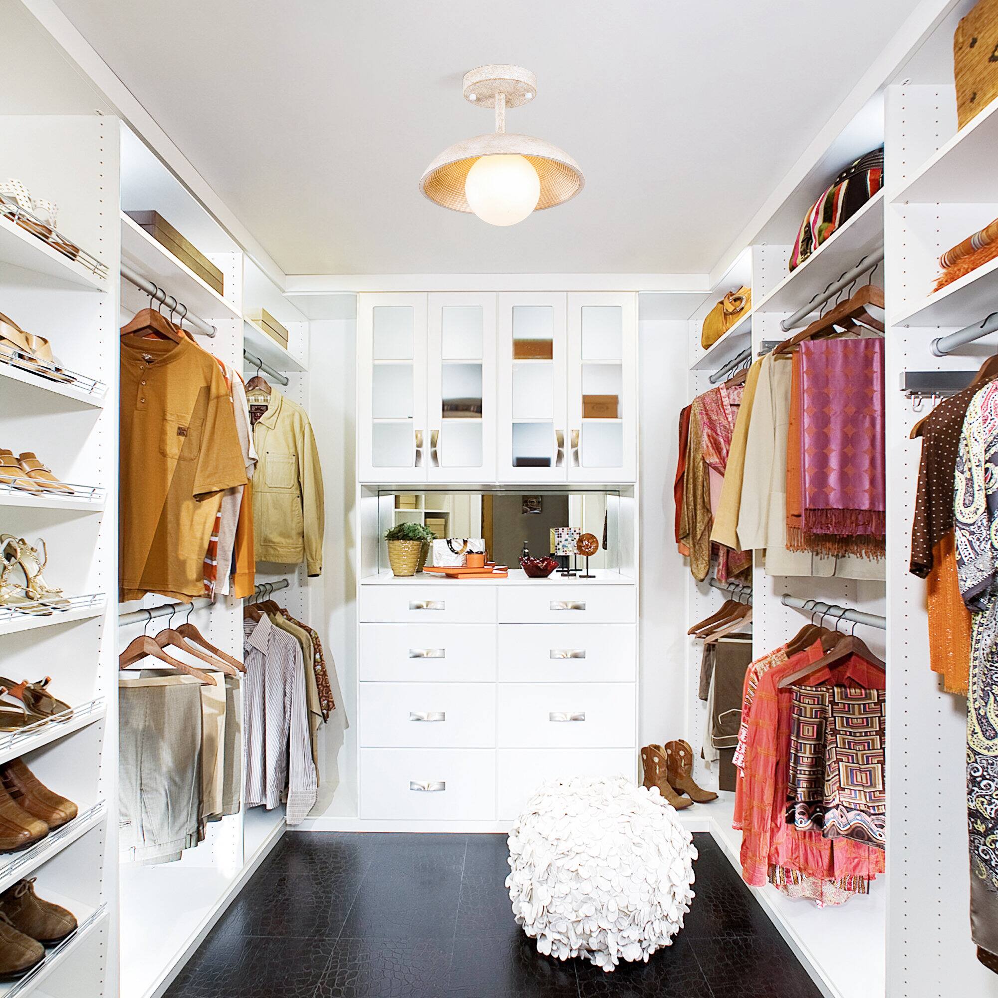 Angle. Parrot Uncle - 10.6 in. 1-Light Antique White Bowl Semi-Flush Mount Ceiling Light - Antique White.