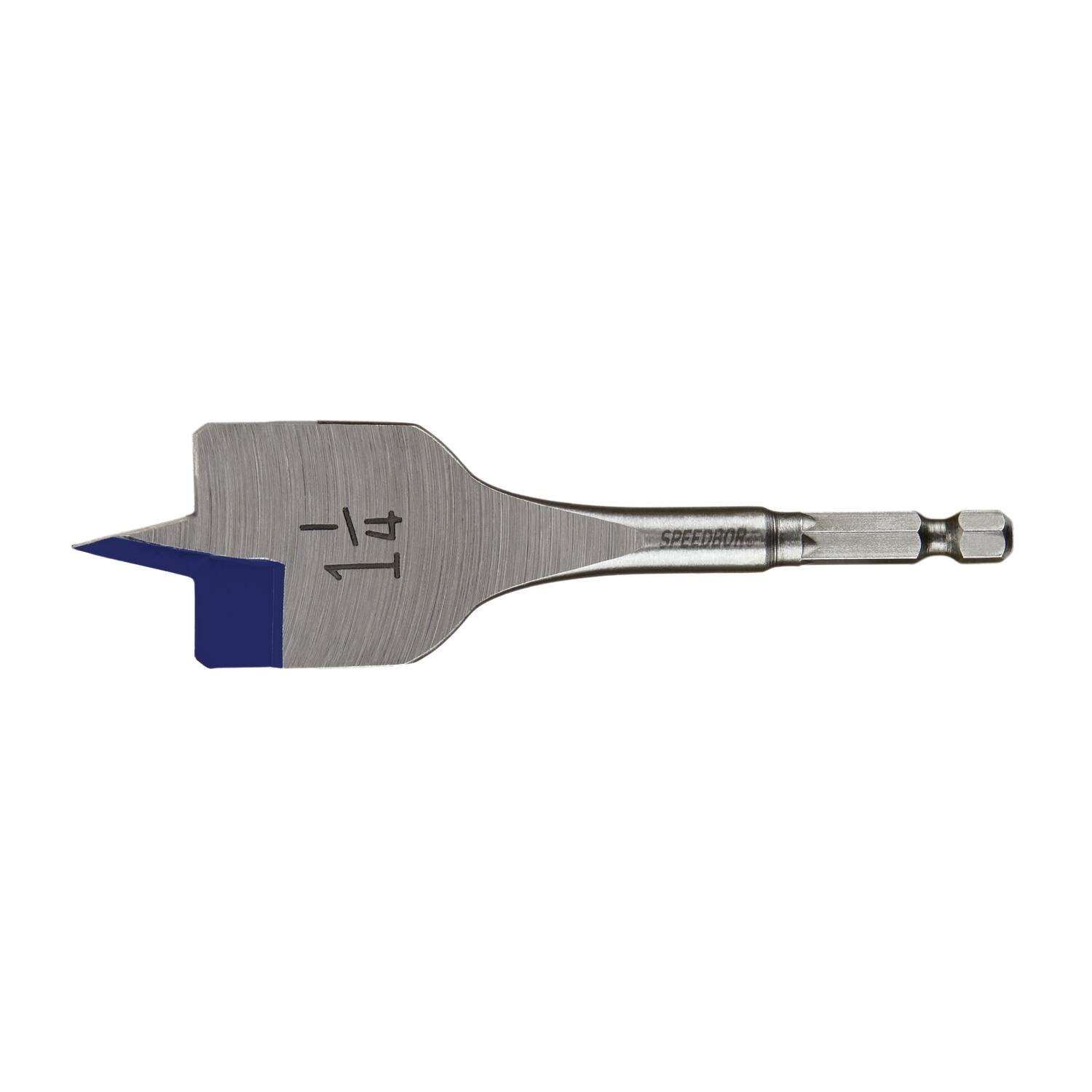 Angle. Irwin - Irwin Speedbor 1-1/4 in. X 4 in. L Carbon Steel Wood Boring Bit Quick-Change Hex Shank 1 pc.