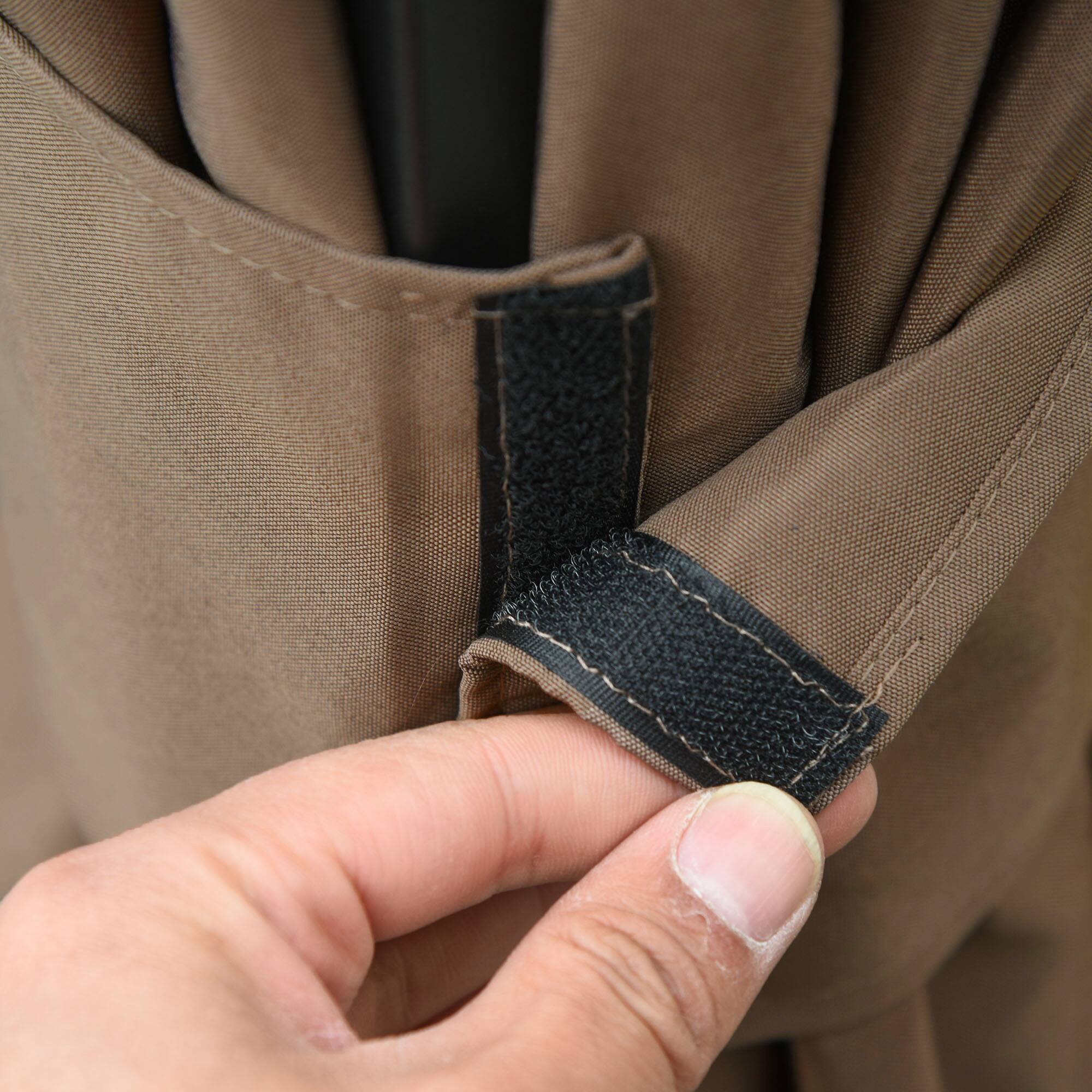 Alt View 8. Outsunny - 10' x 12' Universal Gazebo Sidewall Set with Panels, Hooks and C-Rings Included for Pergolas and Cabanas - Dark Brown.