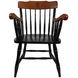 Jardine - Johns Hopkins Blue Jays Captain's Chair with Cherry Arms & Crown - Black