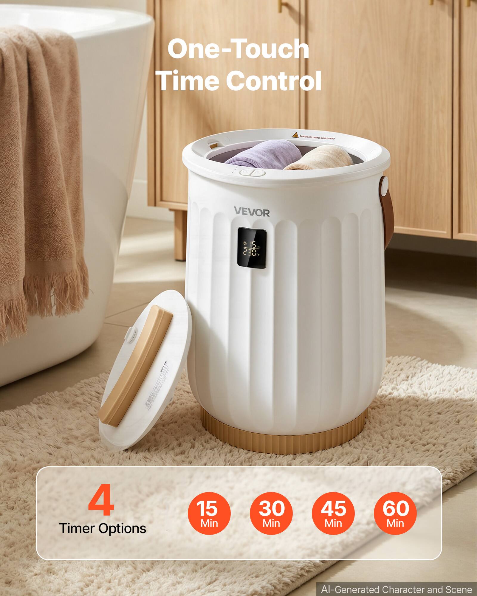 One-Touch Time Control

VEVOR

15- UCC COUT

4 Timer Options
15 Min
30 Min
45 Min
60 Min

AI-Generated Character and Scene
