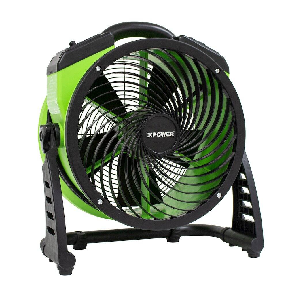 Angle. XPOWER - 1560 CFM Pro 13” Sealed Brushless DC Motor Air Circulator with Timer - Green.