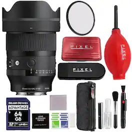 Sigma - 35mm f/1.4 DG II Art Lens for Sony E with Advanced Accessory and Travel Bundle | 304965 | 35mm Lens for Sony E - Black