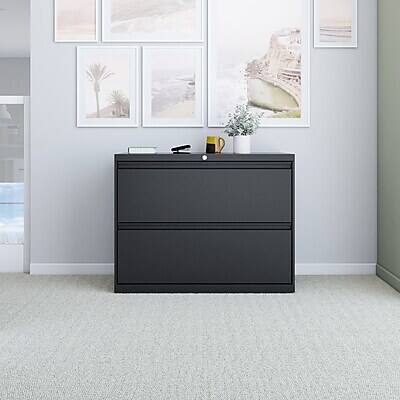 Alt View 5. Staples - 5-Drawer Lateral File Cabinet, Locking, Letter/Legal, 42"W - Charcoal.