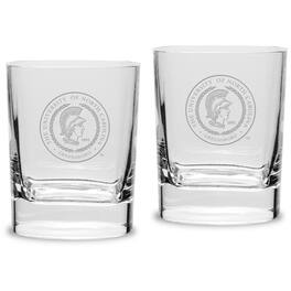 Jardine - UNCG Spartans 11.75oz. Square Double Old Fashioned Glass Set - Multicolor