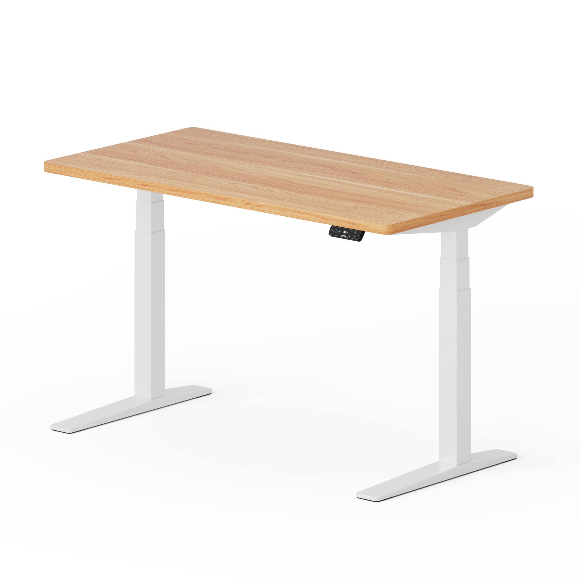 Angle. FlexiSpot - FlexiSpot E7Pro 55''W Electric Adjustable Standing Desk Chipboard, Maple/White - Maple.
