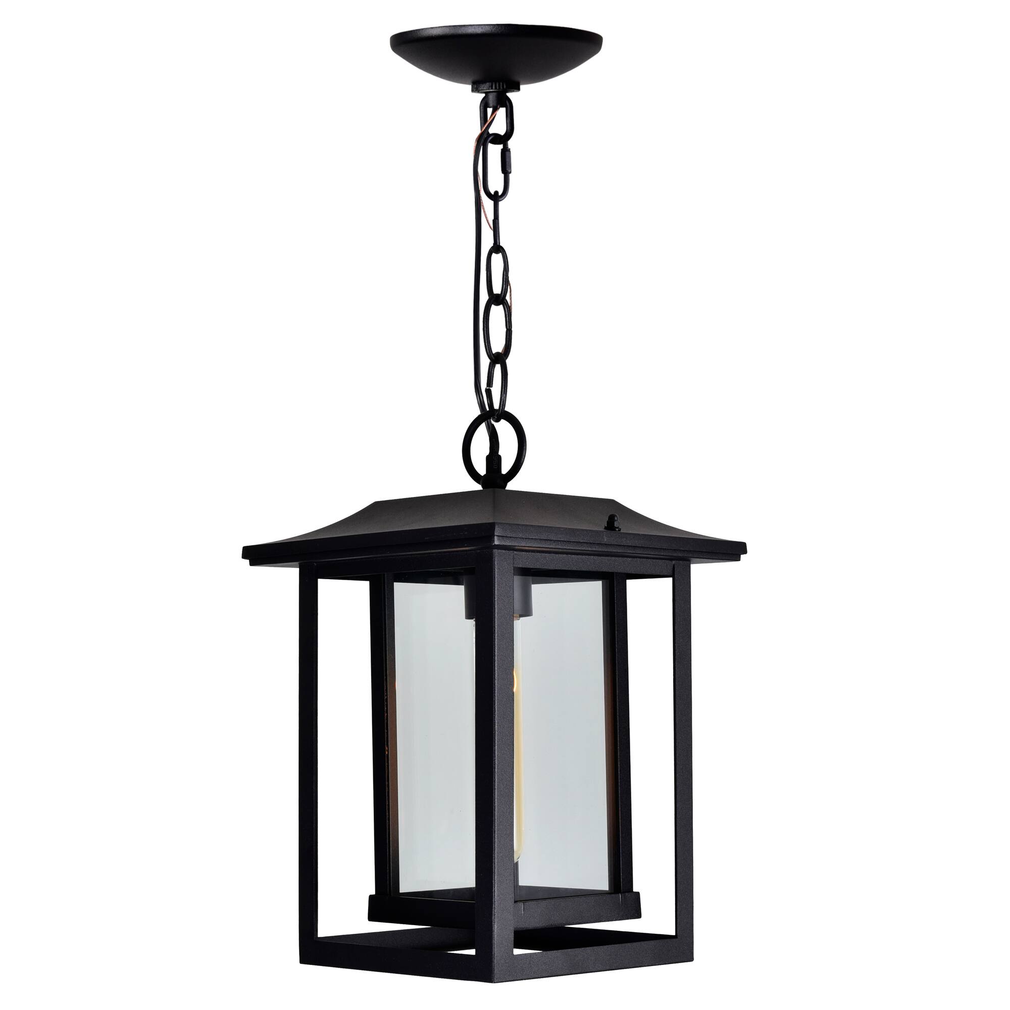 Alt View 1. CWI Lighting - Winfield 1 Light Black Outdoor Hanging Light - Black.