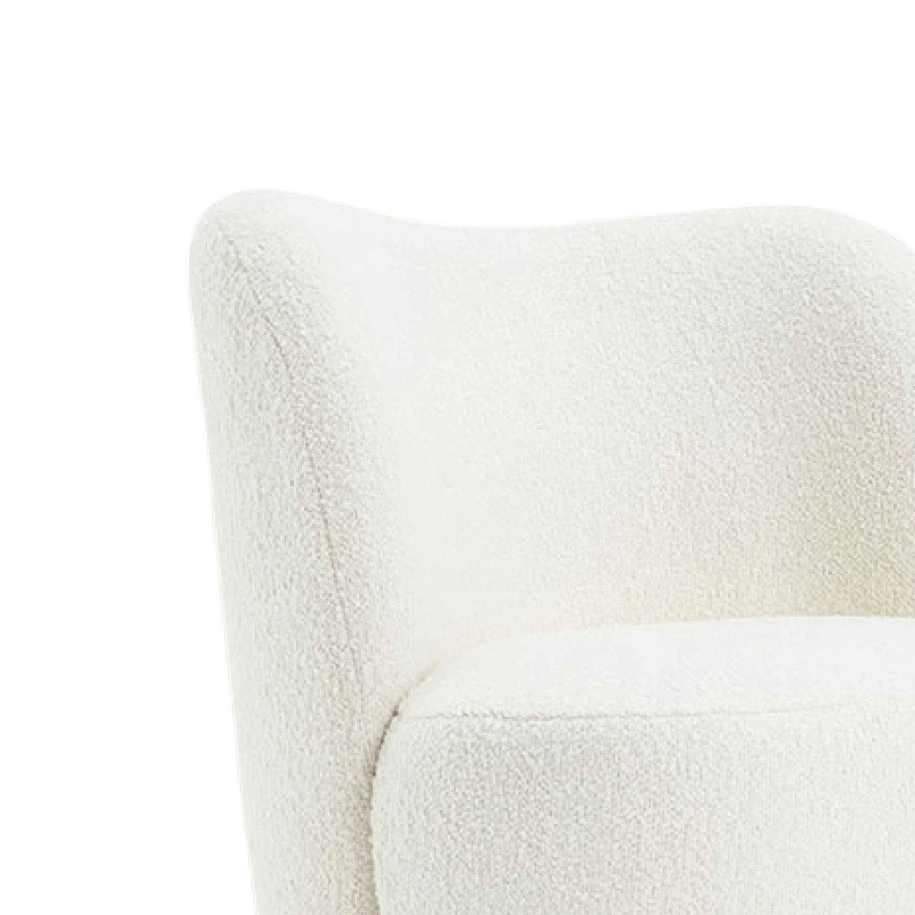 Manhattan Lane Dave Armless Accent Chair with Wooden Ball Feet, Boucle ...