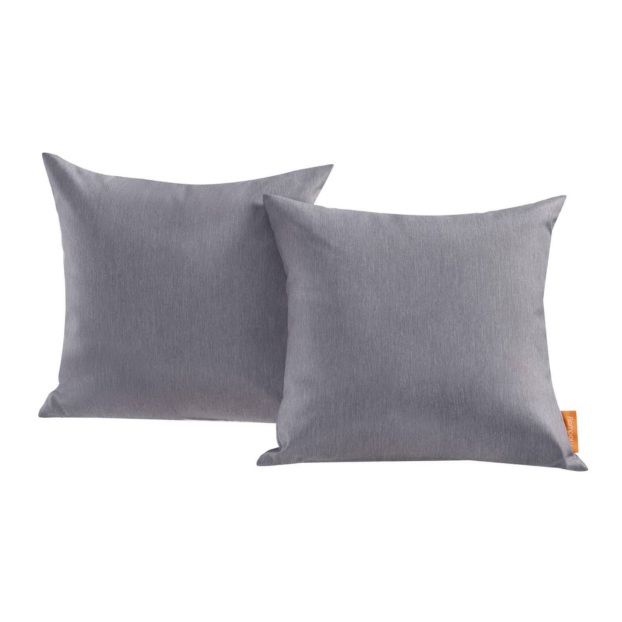 Angle. Modway - Convene 2 Piece Outdoor Patio Pillow Set by Modway - Gray.