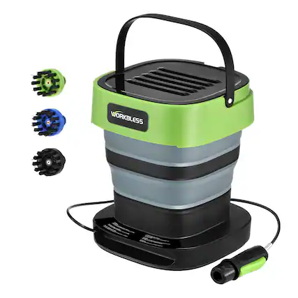 Front. Unique Bargains - Cordless Electric Sprayer, 3.2gal Tank, Auto-Rewind Hose Reel Portable Pressure Washer for Cars Garden - Green.