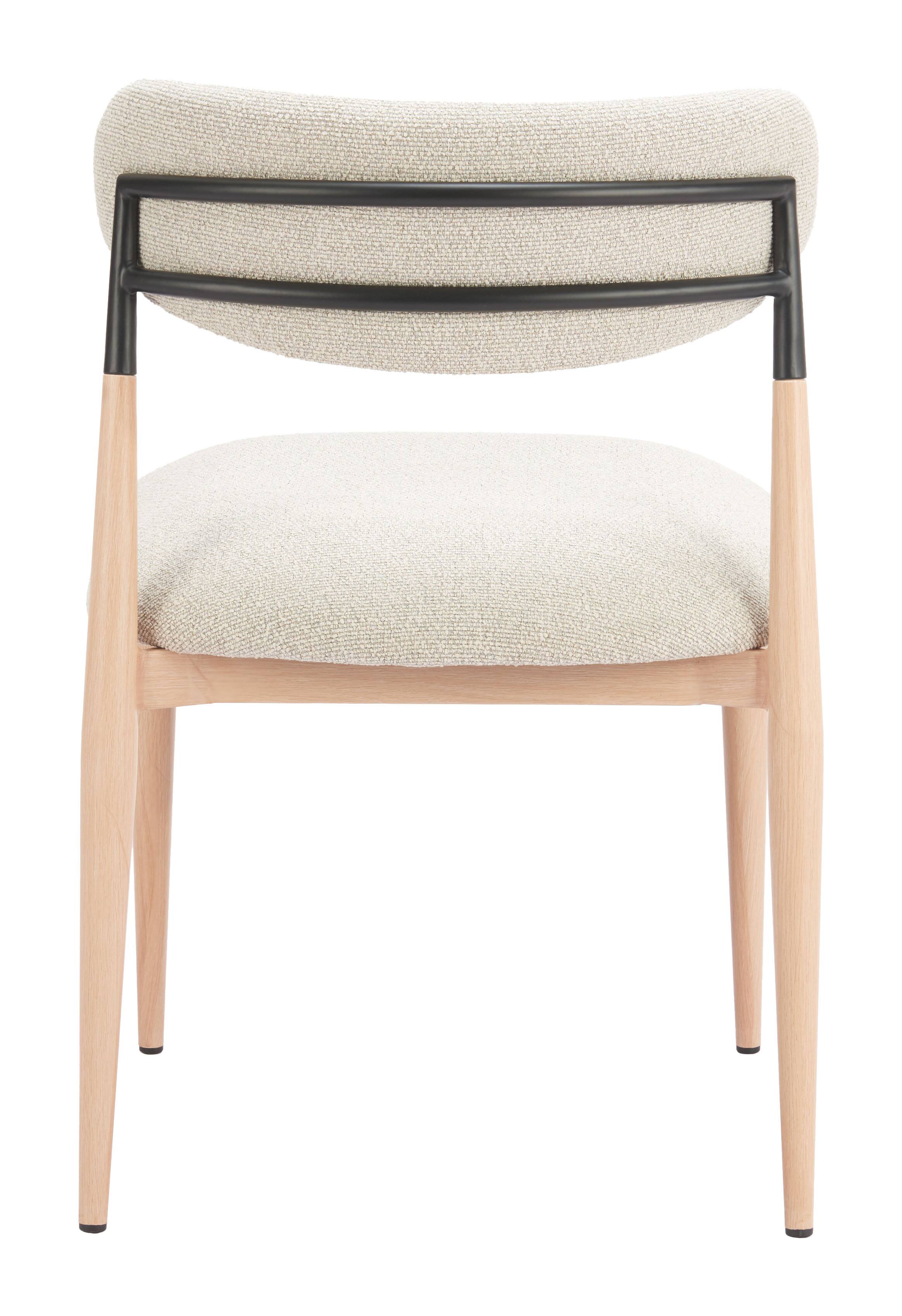 Alt View 2. Hivvago - Equinox Armless Dining Chair (Set of 2) Oyster Gray & Natural - Oyster Gray & Natural.