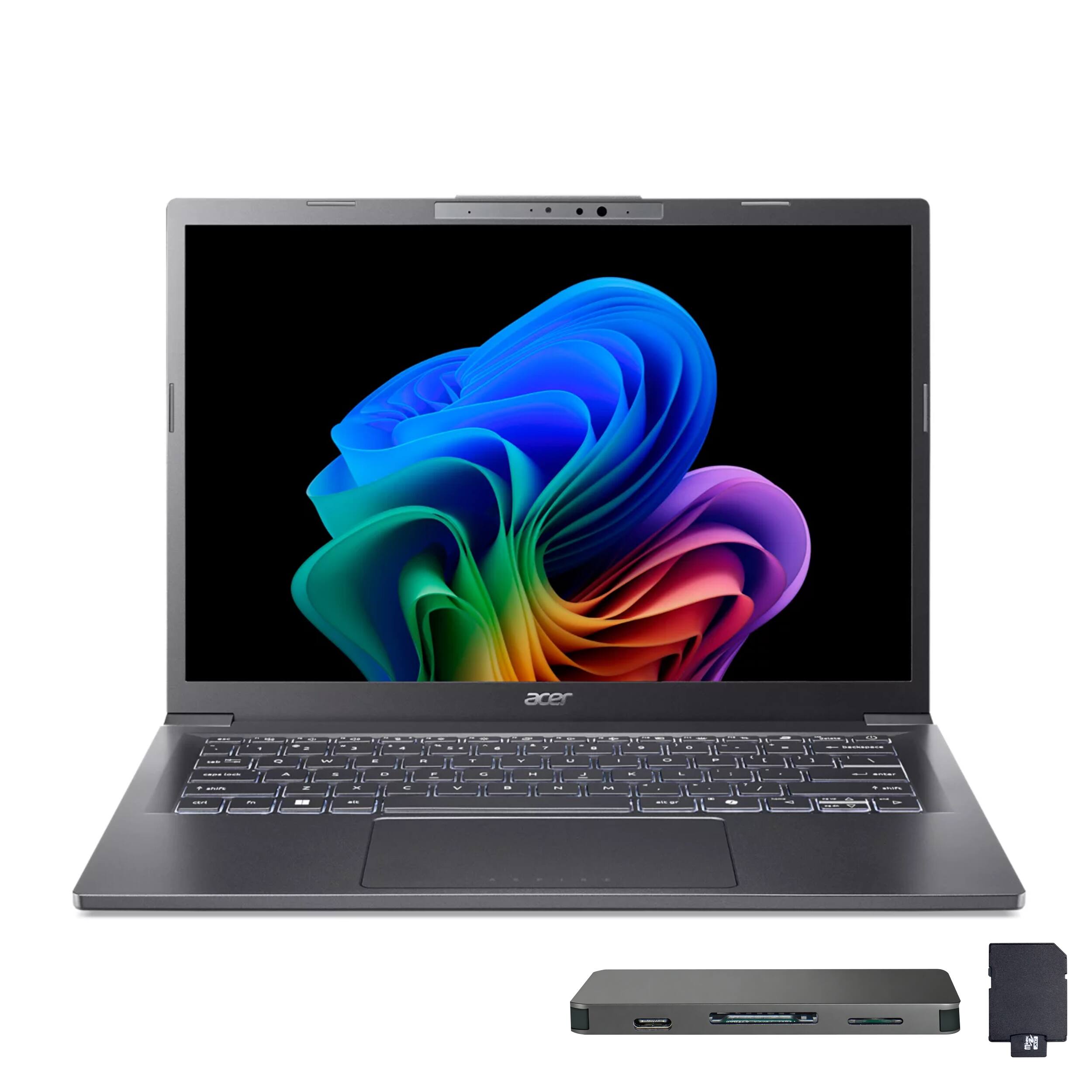 Alt View 10. Acer - Acer Aspire 14" WUXGA Touch Copilot+ PC Laptop,Intel Ultra 5 226V,16GB LPDDR5X,2TB SSD+1TB Dock,Backlit,Win11 Pro,Gray - Gray.