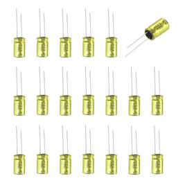 Unique Bargains - 2.2uF 100V Non-Polarized Electrolytic Capacitor, 10x17mm Aluminum Audio Cap, for DIY Tweeter, 20pcs - Gold