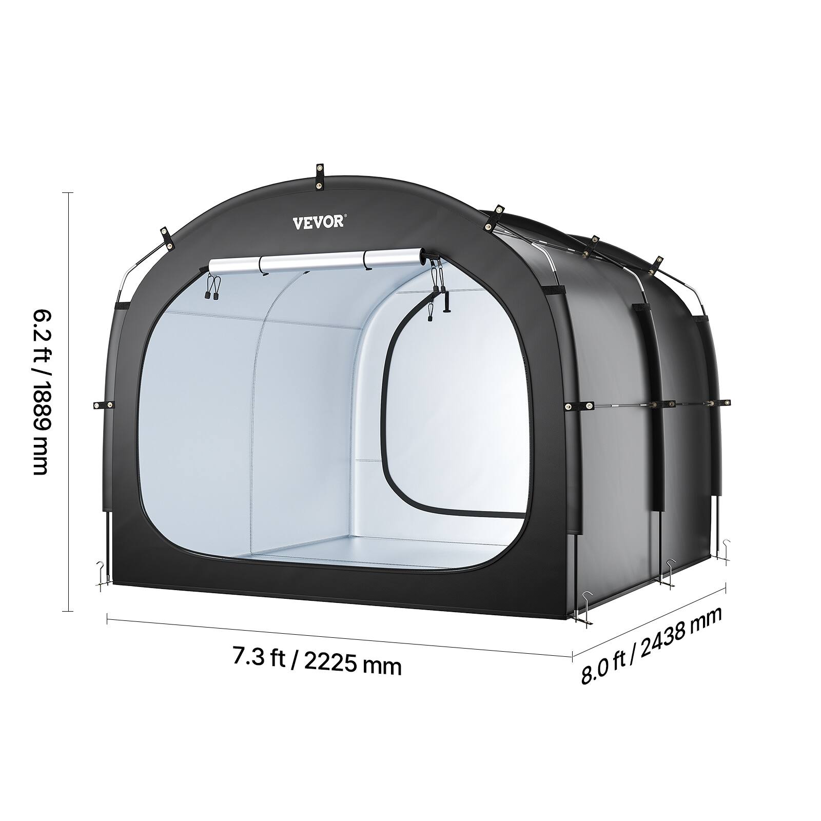 VEVOR 6.2 ft / 1889 mm 7.3 ft / 2225 mm 8.0 ft / 2438 mm 8.0 ft / 2438 mm