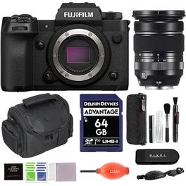 Fujifilm - X-H2 Mirrorless Camera with XF16-80mm Lens - Black with Bundle with Advanced Accessories | Fuji xh2