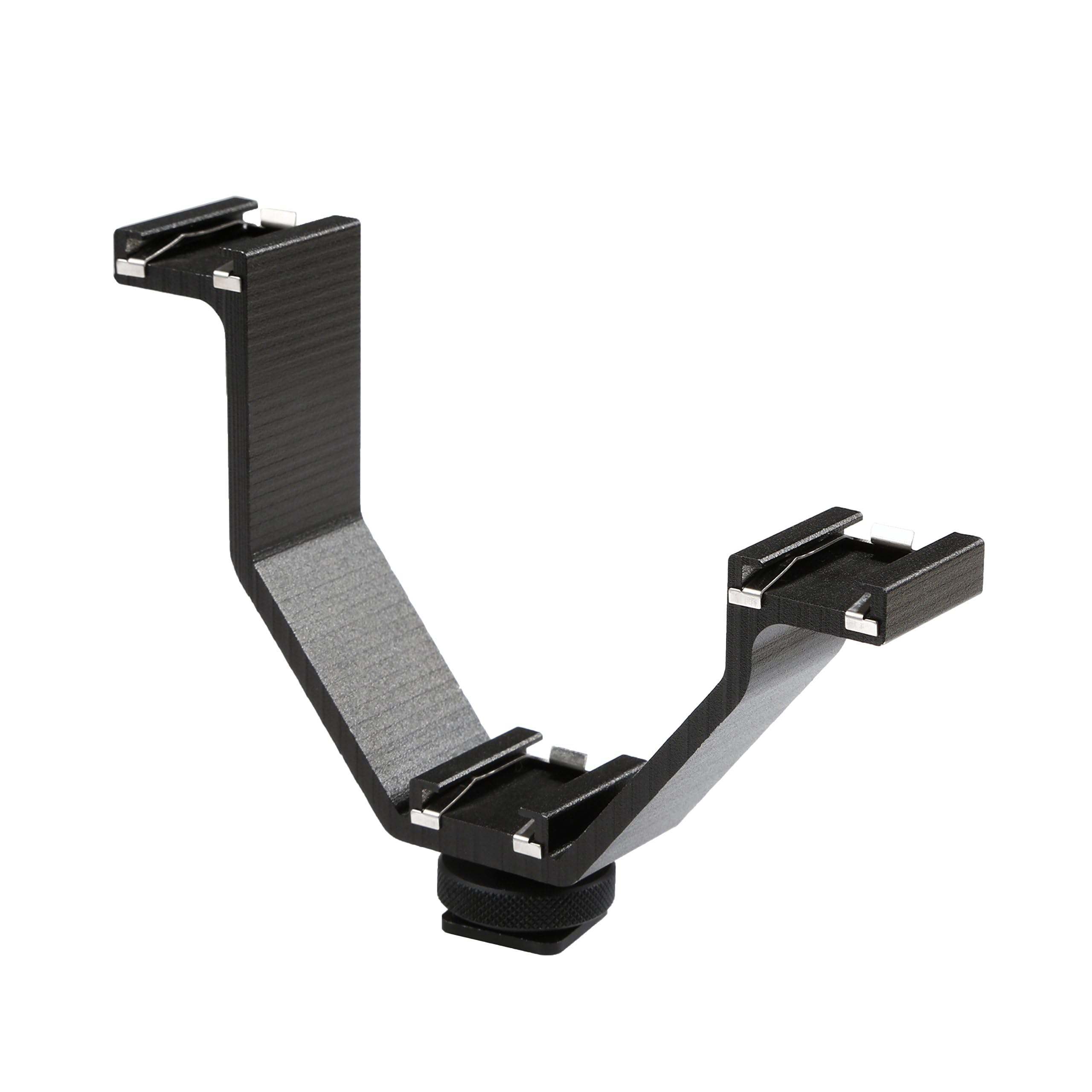 MOVO - Triple Shoe Bracket - Camera V Bracket for Lights, Monitors, Microphones and More