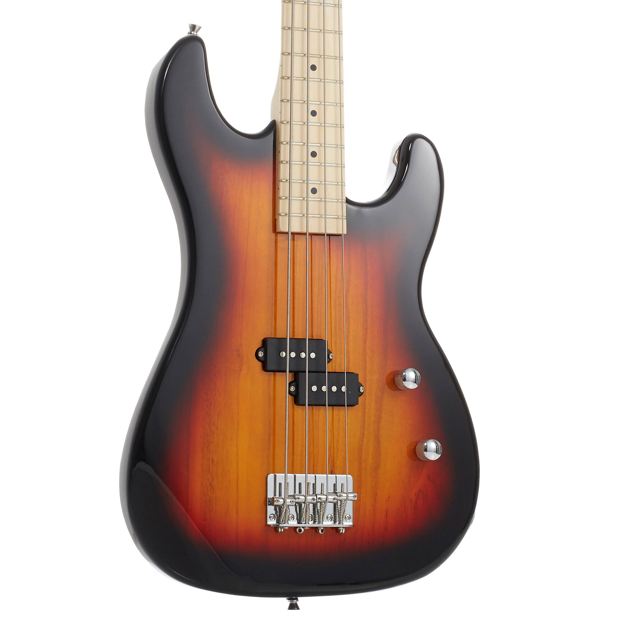Alt View 1. Davison Guitars - Electric Bass Guitar with 15-Watt Amp - Right Handed Beginner Kit - Vintage Sunburst.