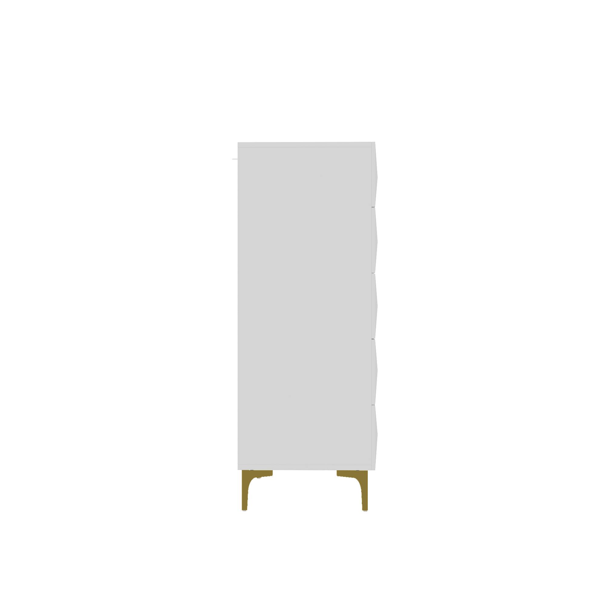 Left. Famapy - Famapy Vertical Dresser with Glossy White Finish & Gold Metal Legs - White.