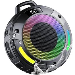 Dazzed Corner - Portable Wireless Bluetooth Shower Speaker with RGB Lights - Black