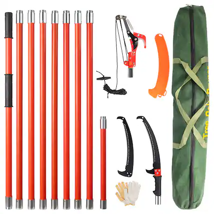 Front. Winado - Manual Pole Saw, 30 Feet Extendable Tree Pruner with Knives and Storage Pocket,Sharp Steel Blade.