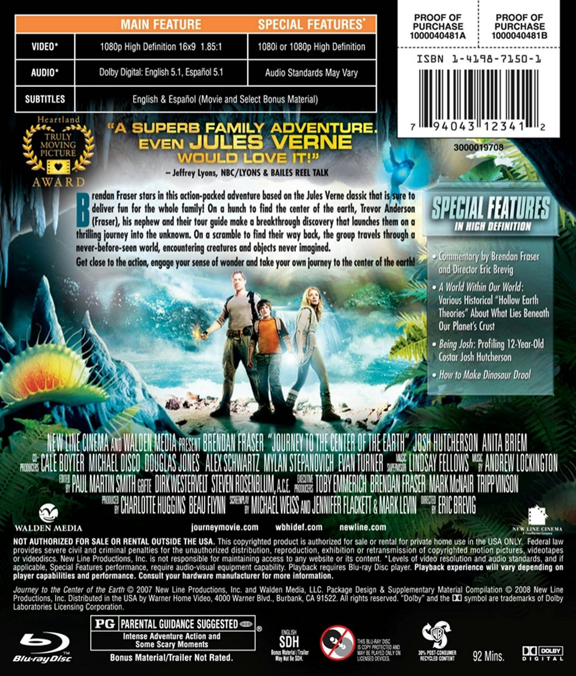 Back. Journey to the Center of the Earth [Blu-ray].