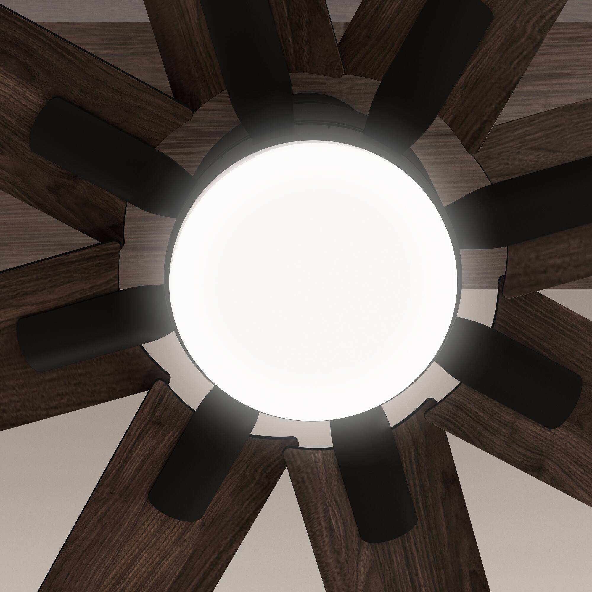 Alt View 6. Famapy - Famapy 8 - Blade Ceiling Fan: LED Light, Reversible & 6 - Speed Quiet - Black.