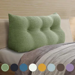 wowmax - Wedge Pillow Headboard for Twin - Sage Support Pillow with Washable Cover for Dorm - Green