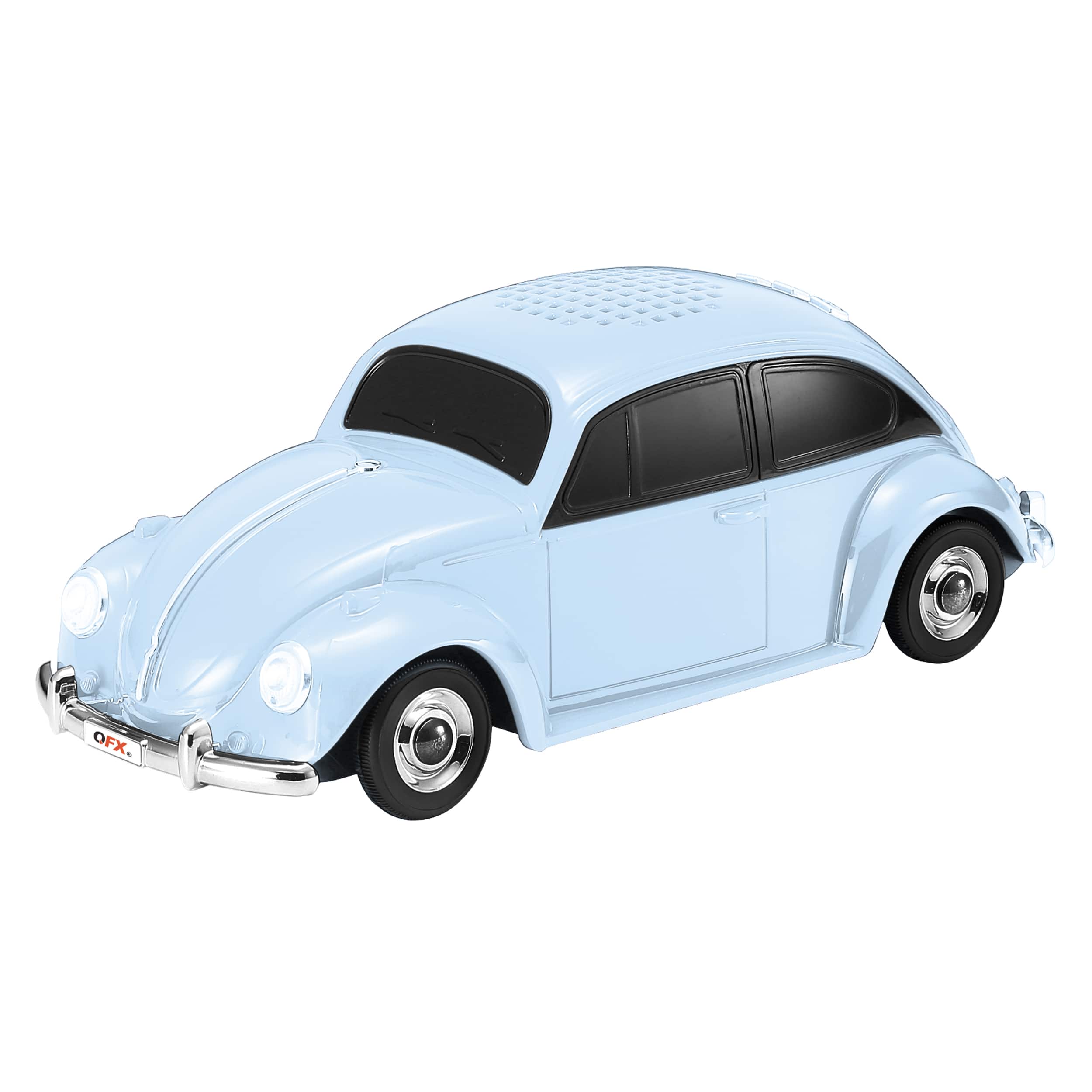 Left Zoom. QFX - Retro Car Portable Bluetooth Speaker with Bass Radiator and LED Lights - Blue.