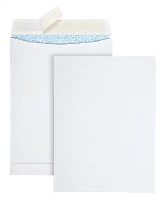 Front. Quality Park - Redi-Strip Self Seal Catalog Envelope, 9" x 12", 100/Box - White.