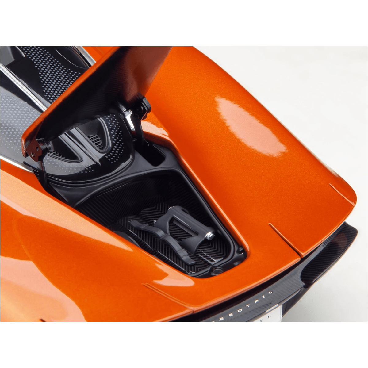 Alt View 8. Autoart - McLaren Speedtail Volcano Orange Metallic with Black Top and Suitcase Accessories 1/18 Model Car by Autoart.