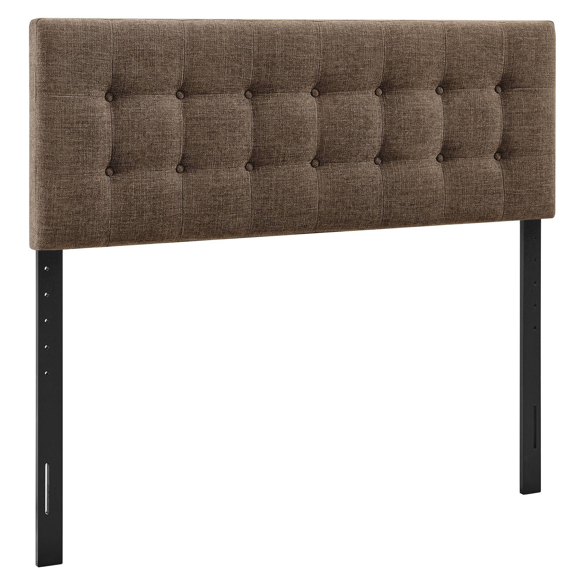 Angle. Modway - Emily Upholstered Fabric Headboard by Modway - Mocha.