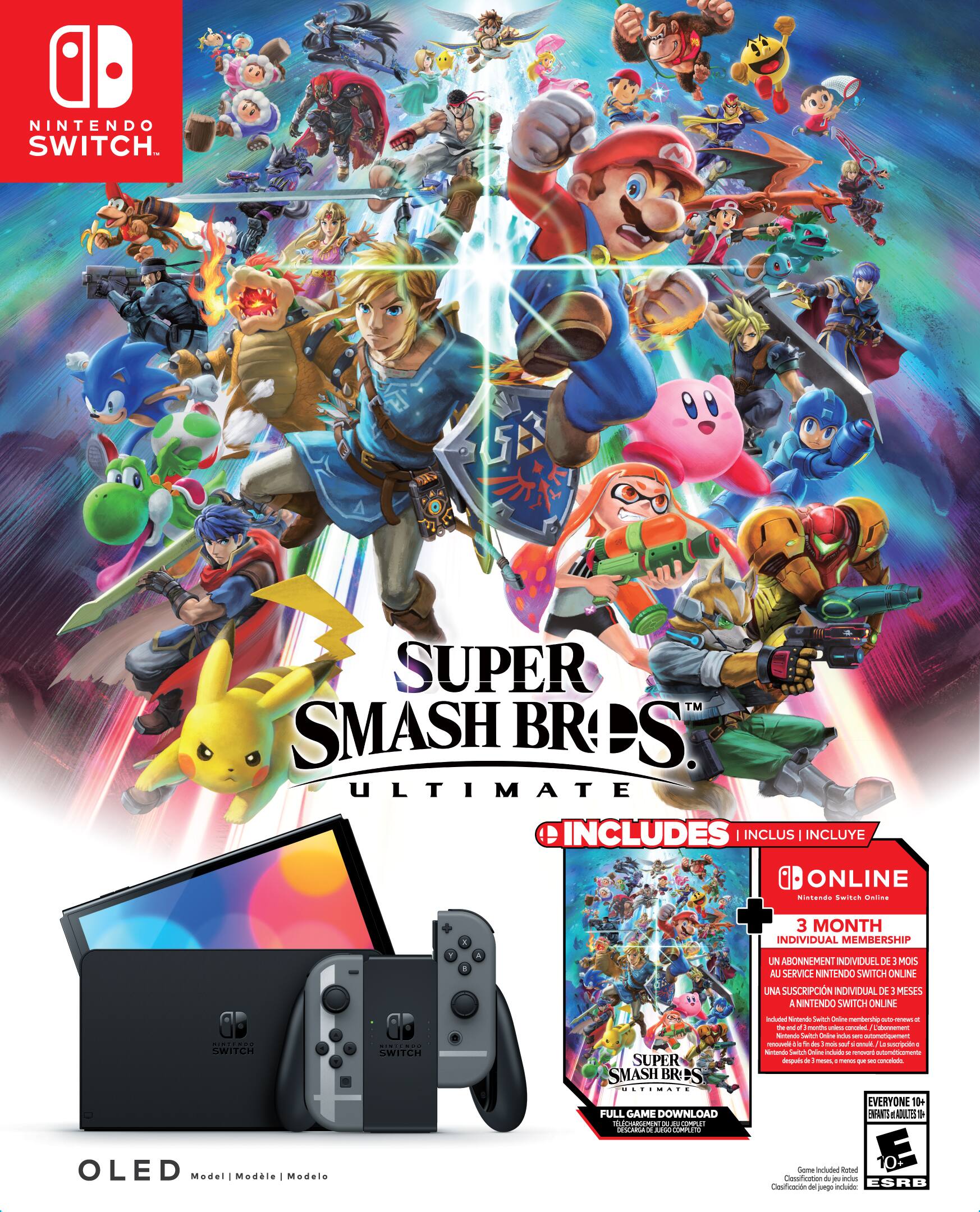 Alt View 11. Nintendo - Super Smash Bros. Ultimate Bundle (Full Game Download + 3 Mo. Nintendo Switch Online Membership Included) - $67.98 Value - Multi.