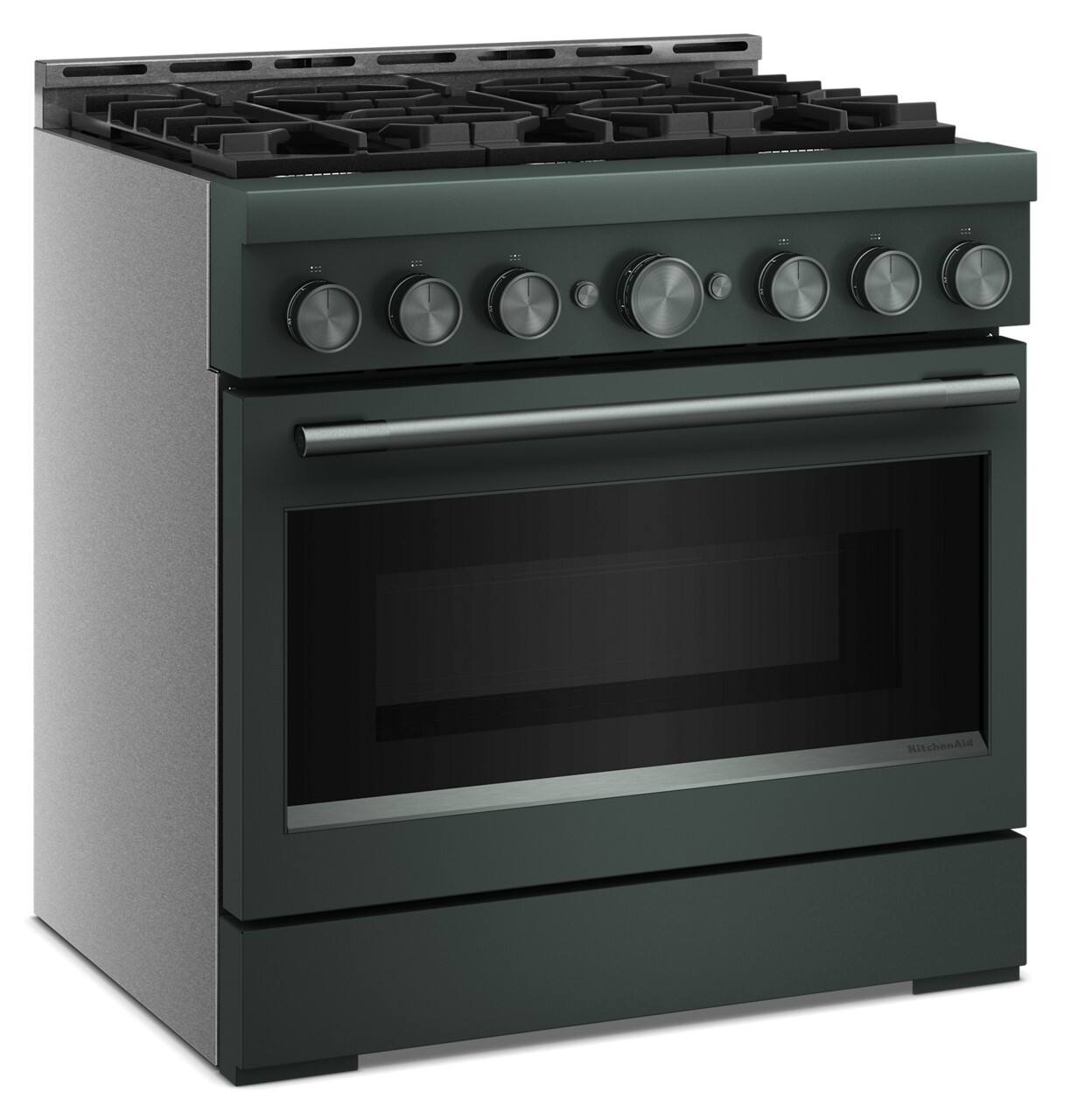 Angle. KitchenAid - 5.1 Cu. Ft Commercial Gas Range with No Preheat Air Fry Mode and 6 Burner - Juniper.