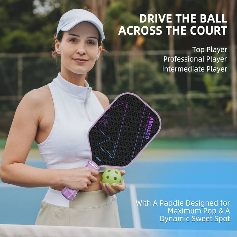 DRIVE THE BALL ACROSS THE COURT

Top Player  
Professional Player  
Intermediate Player  

With A Paddle Designed for Maximum Pop & A Dynamic Sweet Spot