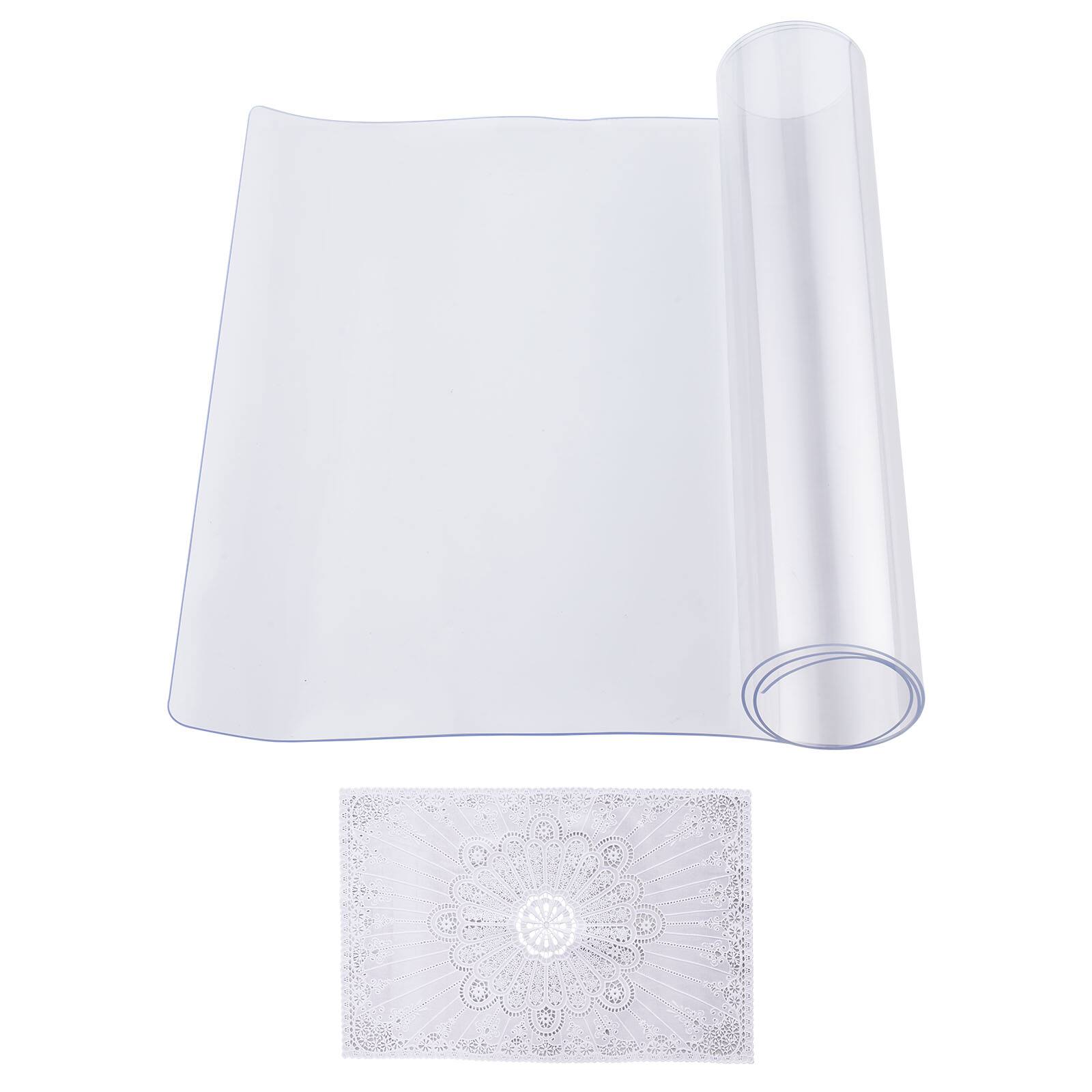 Alt View 5. VEVOR - Plastic Table Cover, 14 x 24 Inch 1.5 mm Thick Clear Table Protector, Rectangle PVC Desk Mat - Transparent.