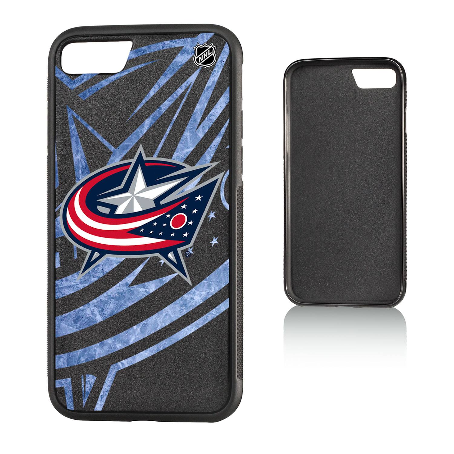 Alt View 2. Keyscaper - Columbus Blue Jackets Bump Case with 8.2ft Drop Protection - 15 Plus - Multicolor.