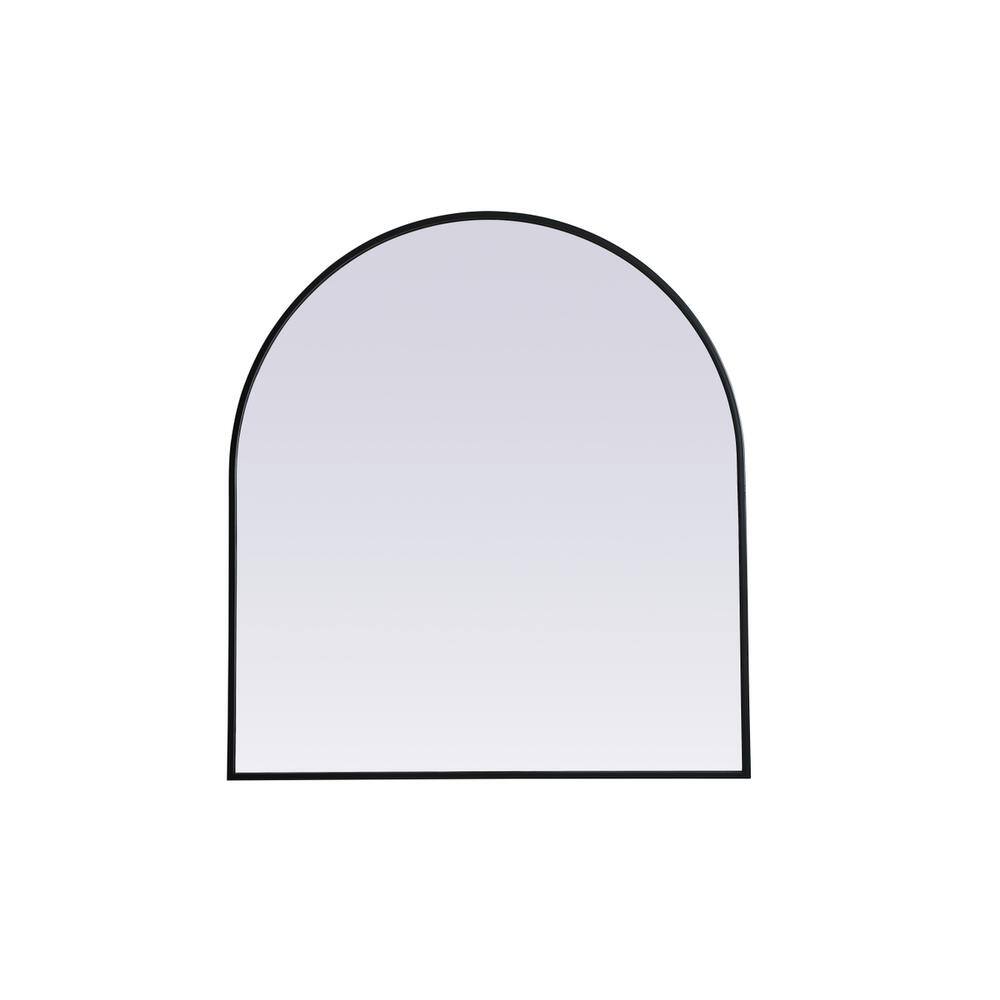 Alt View 5. Elegant Decor - Metal Frame Arch Mirror 33x36 Inch in Black - Black.