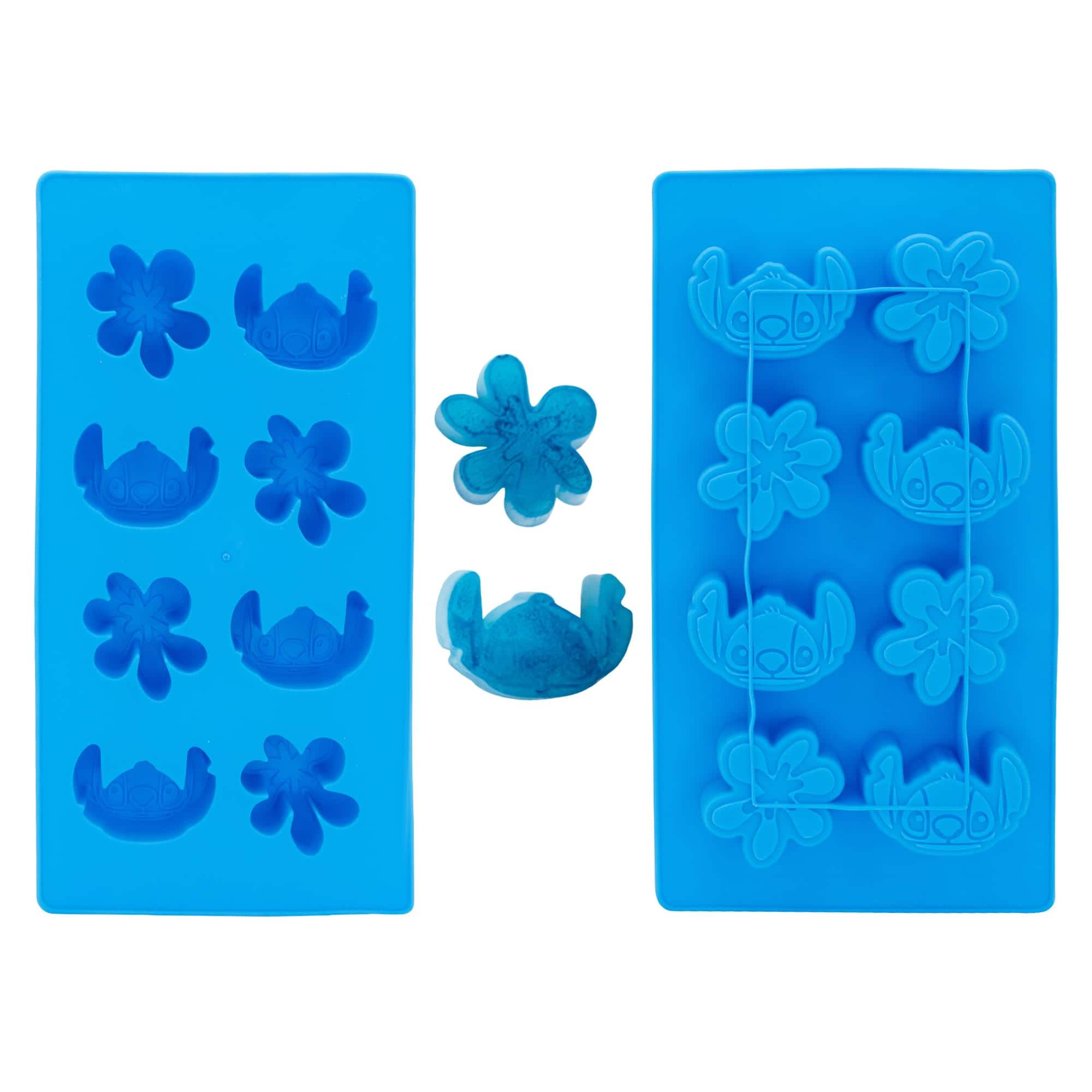 Silver Buffalo - Disney Lilo & Stitch Silicone Mold Ice Cube Tray | Makes 8 Cubes - Blue