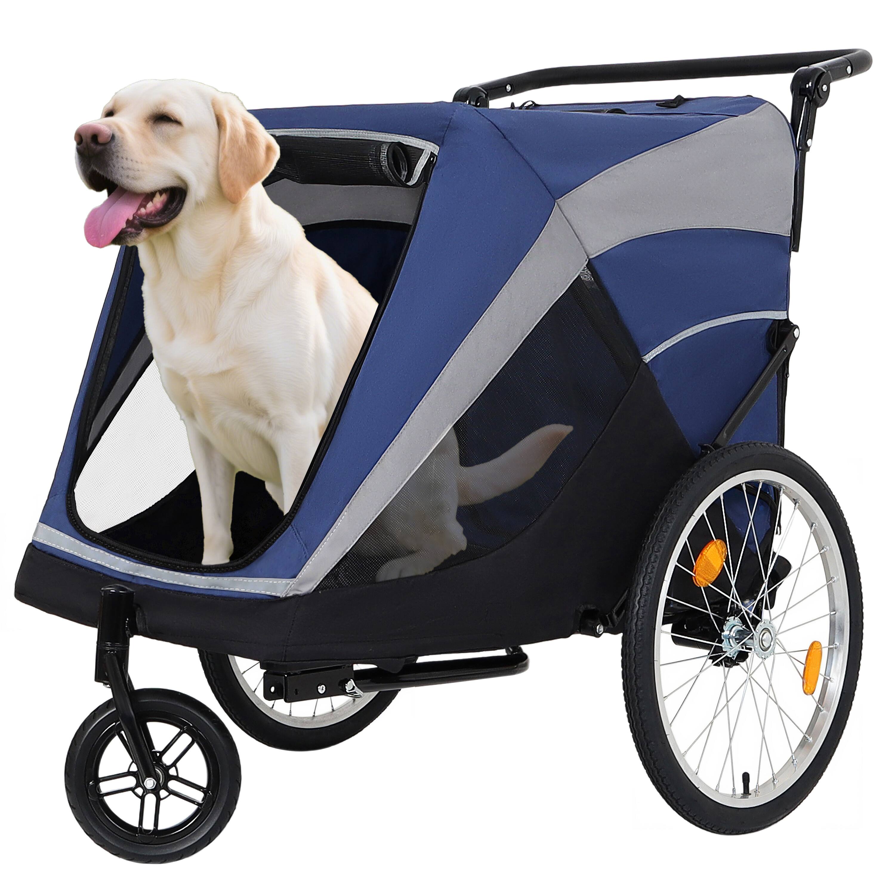 Siljoy - 2‑in‑1 Convertible Pet Trailer & Push Cart, 100 lb Capacity with Quick‑Release Wheels & Storage Pockets