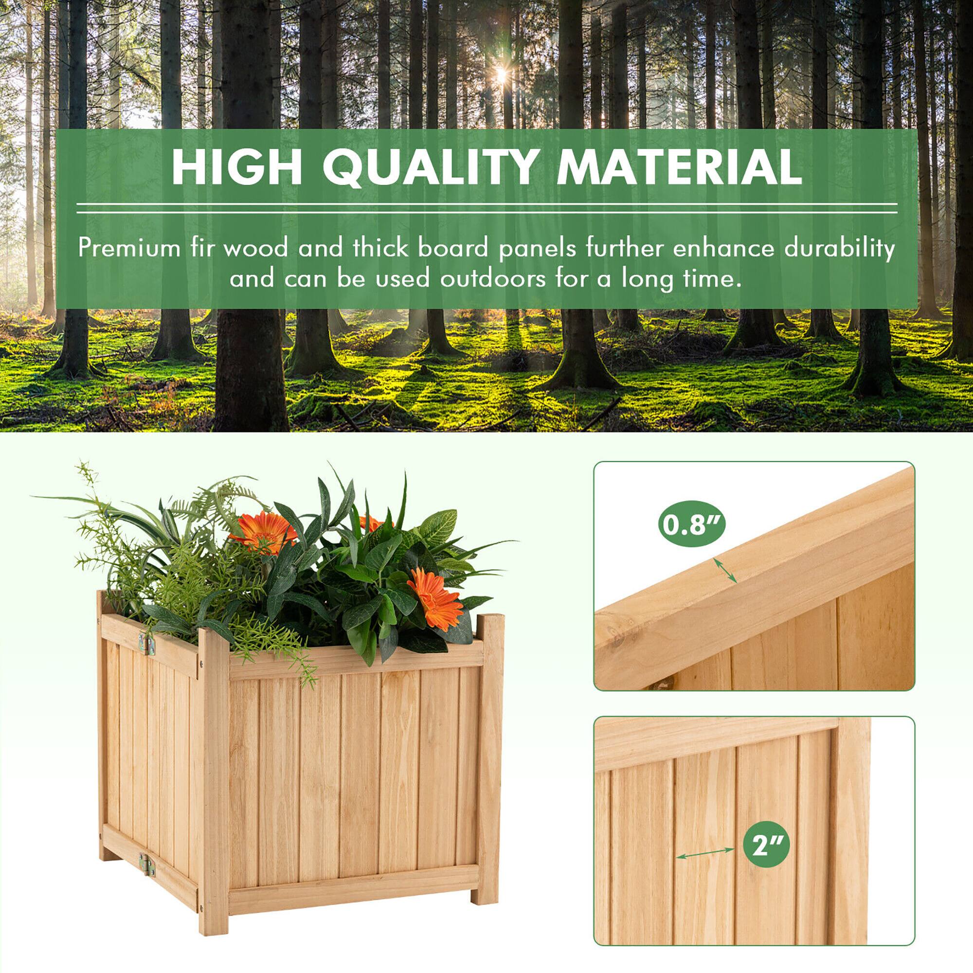 HIGH QUALITY MATERIAL

Premium fir wood and thick board panels further enhance durability and can be used outdoors for a long time.

0.8"  
2"