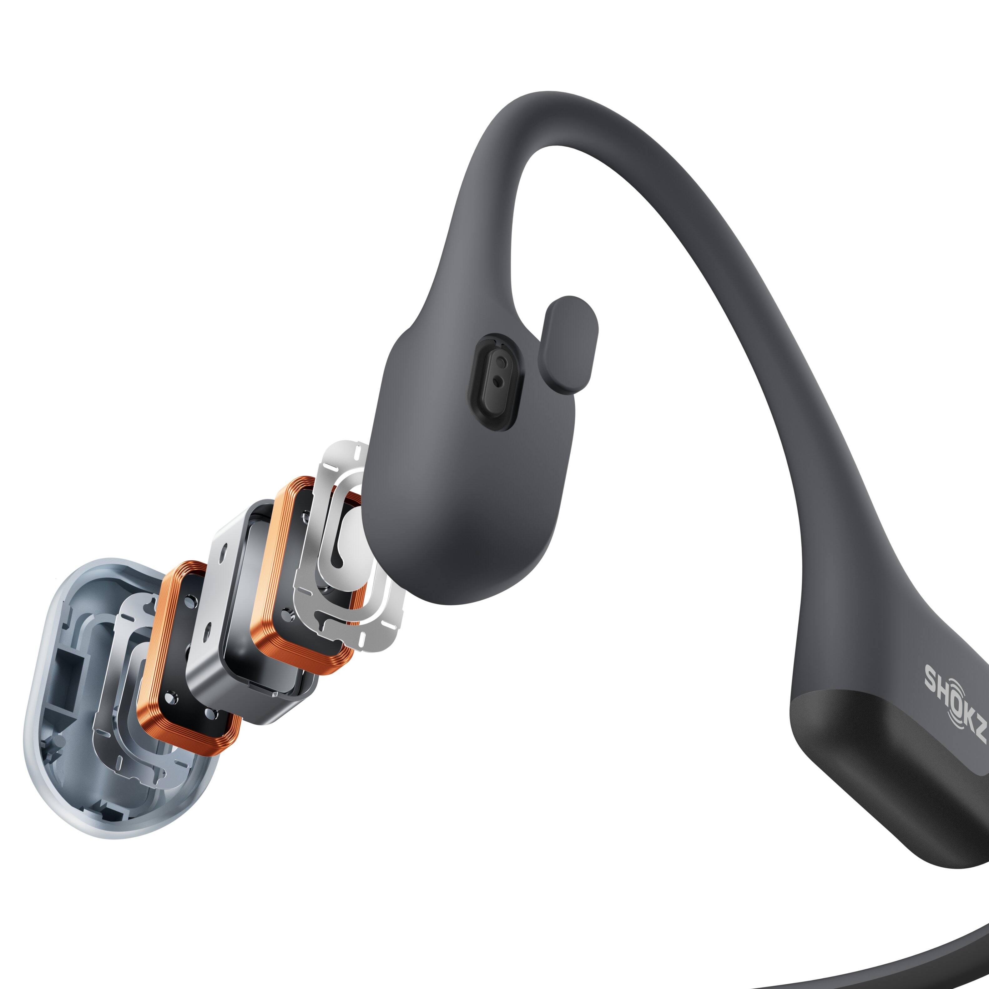 Alt View 3. Shokz - OpenRun Air 2 Wireless Bone Conduction Open-Ear Bluetooth Sports Headphones - Black.