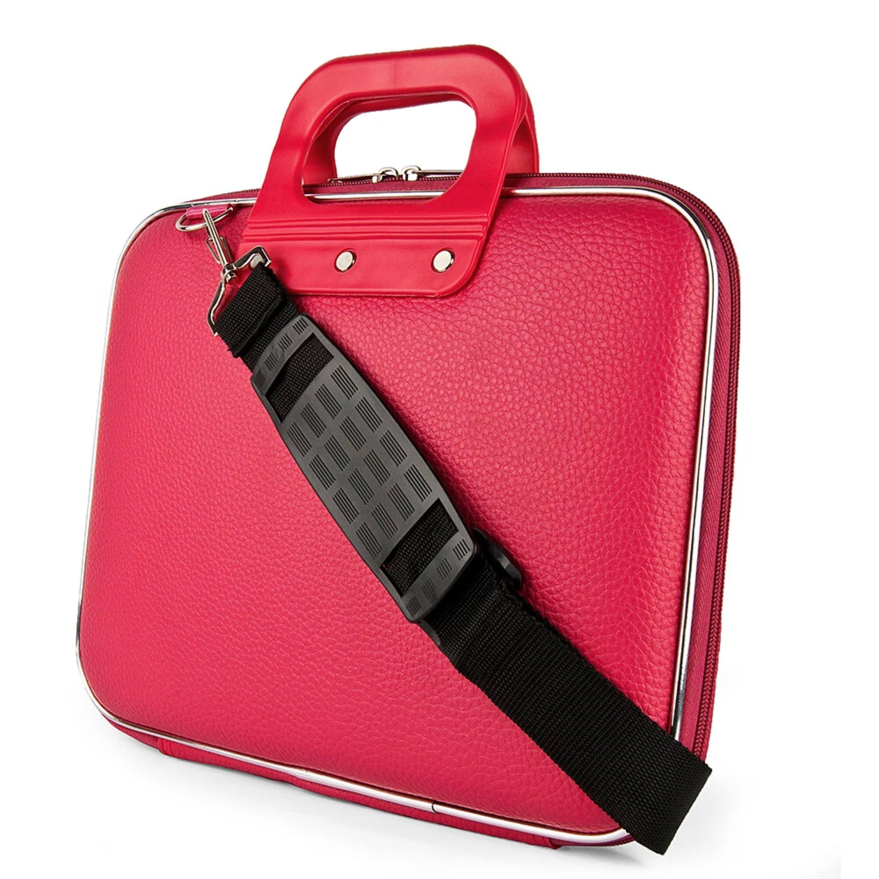Angle. Kitcheniva - Leather Laptop Shoulder Bag Carry Case For 12" Laptop Pink - Pink.