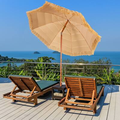 khaki patio umbrella Outsunny 9 ft Hula Thatched Tiki with LED Solar Light, Tropical Hawaiian Style Outdoor Umbrella with Crank, Tilt, Upf30+, Round Fabric Gymax 6.5ft Thatch Tiki Beach