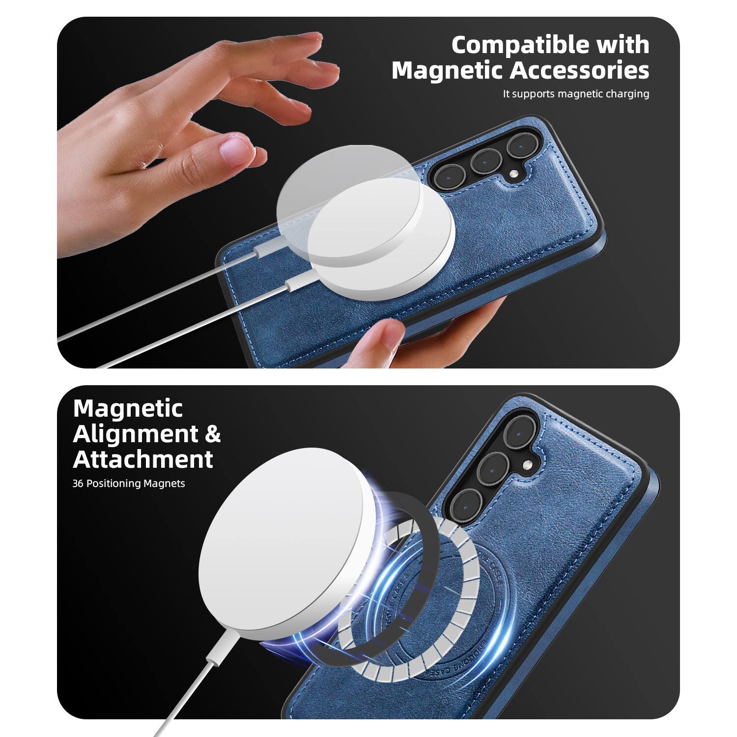 Compatible with Magnetic Accessories  
It supports magnetic charging  

Magnetic Alignment & Attachment  
36 Positioning Magnets