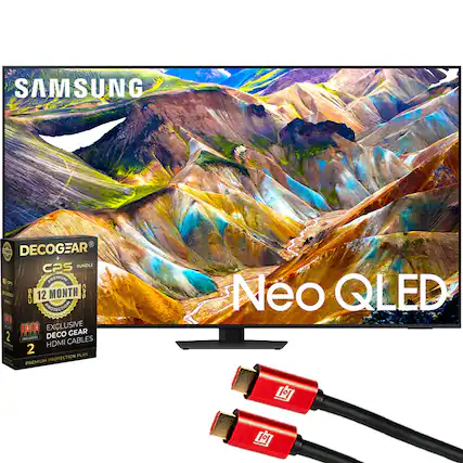 SAMSUNG
DECOGEAR + CPS BUNDLE
PREMIUM - CPS 12 MONTH CPS PROTECTION
EXCLUSIVE DECO GEAR
INCLUDES CABLES HDMI 2
PLAN PREMIUM PROTECTION
Neo QLED