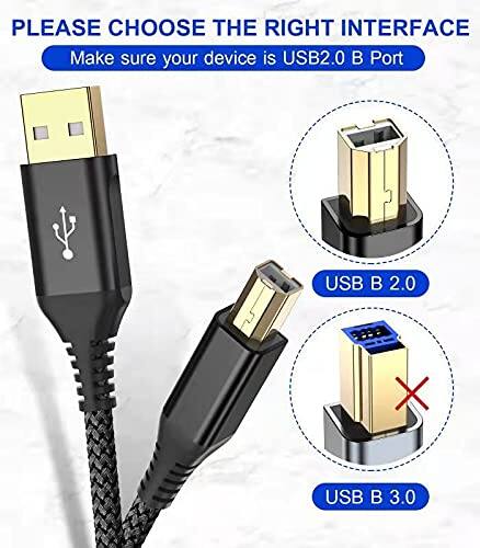 PLEASE CHOOSE THE RIGHT INTERFACE  
Make sure your device is USB2.0 B Port  

USB B 2.0  
USB B 3.0