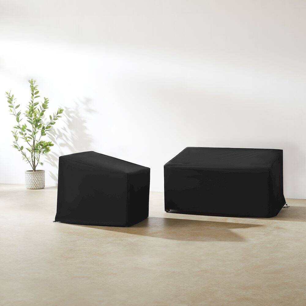 Alt View 8. Crosley Furniture - 2Pc Outdoor Furniture Cover Set - Chair & Loveseat - Black.