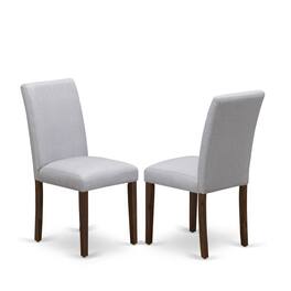 East West Furniture - 5 Pc Kitchen Set Contains a Round Table and 4 Upholstered Chairs - Gray