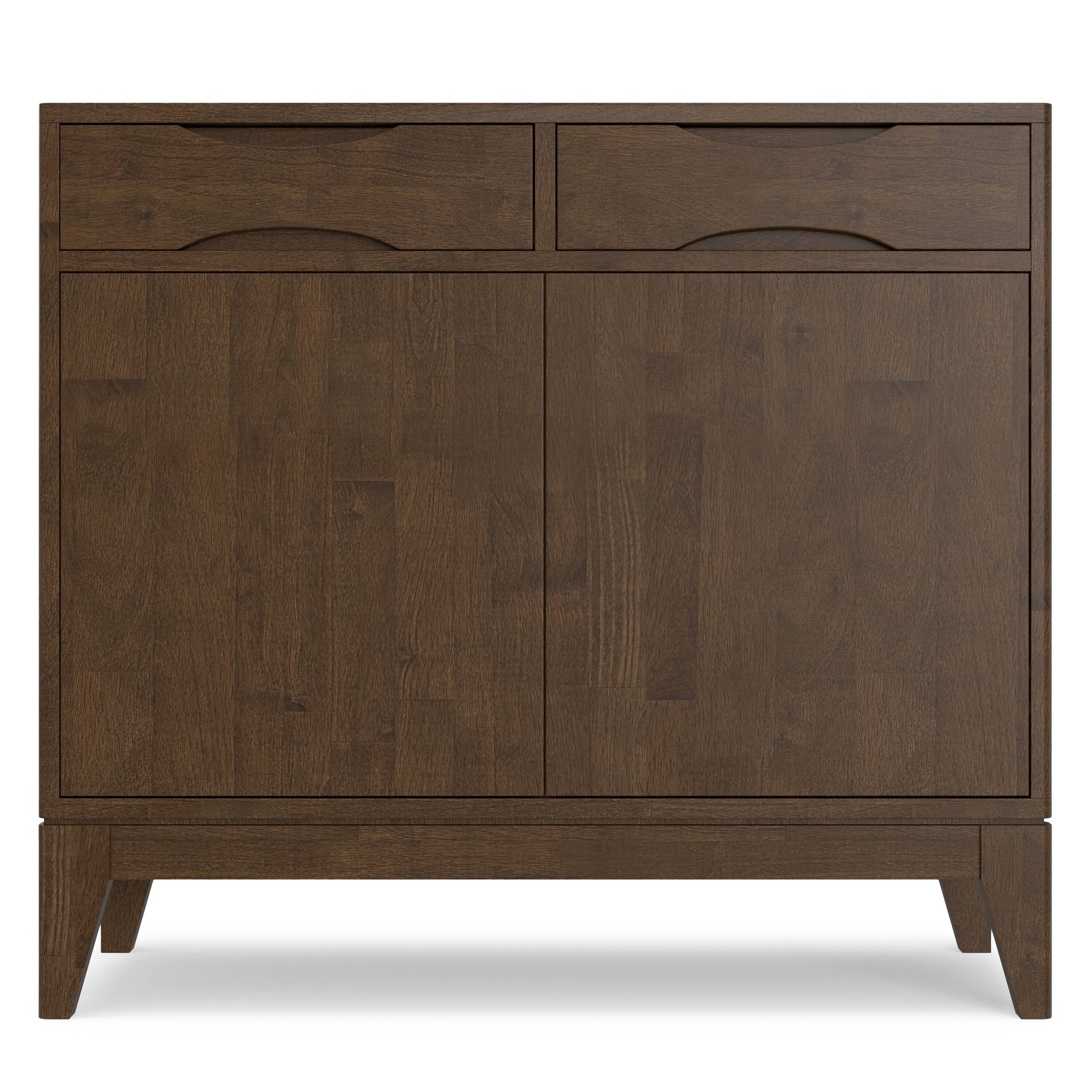 Back. Simpli Home - Simpli Home Harper SOLID HARDWOOD 40 inch Wide Mid Century Modern Entryway Storage Cabinet in Walnut Brown - Walnut Brown.