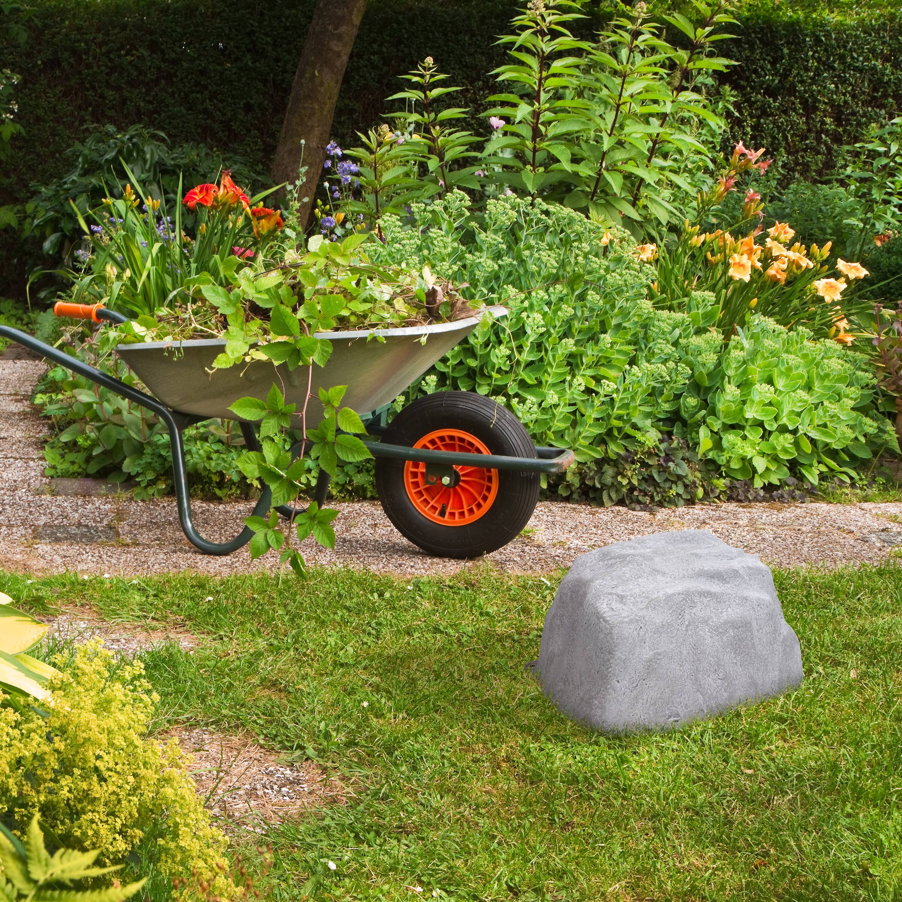 Alt View 9. Sunnydaze - Set of 2 Low-Profile Artificial Landscape Rock with Stakes - Gray.